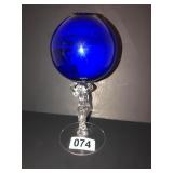 Cambridge Statuesque nude stem royal blue ball 9in
