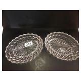 2 Fostoria American oval bowls 9in