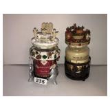 2 Yankee Candles with holders and lids