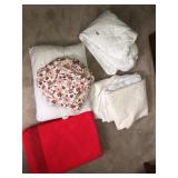 Full size bed sheets and blanket, topper