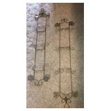 2 metal art wall plate racks 48in tall