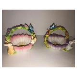 2 resin 5.5in tall easter basket decor
