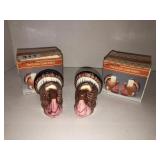 2 sets of turkey candle holders