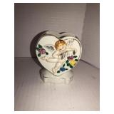 Cherub with harp planter made in Occupy Japan