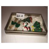 Christmas earrings and pin