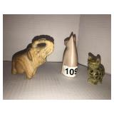 Soapstone figure of mother and cat, elephant