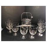 Atomic starburst ice bucket and 8 goblets