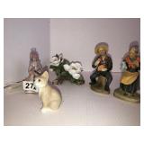 Assorted decorative figurines *hand needs repair