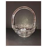 Heisey 9in daisy and leaves basket cut glass