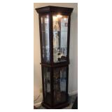 Half octagon lighted curio cabinet 76x28.5