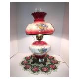 Gone with the Wind puffy rose lamp *chips on base