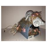 Cat and mouse mailbox night light 7in tall