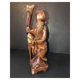 Hand carved chinese wise elder 10.5in