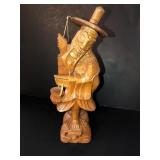 Hand carved chinese fisherman 11.5in