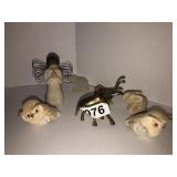 Willow Tree angel, brass elephant, figurines