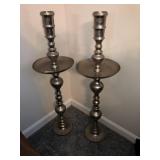 2 Morrocaan etched candle holders 38in tall