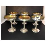 Silverplate goblets set of 6 *gold tone inside