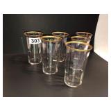 Set of 6 water glasses 6in