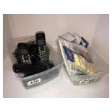 2 small totes with phones and misc