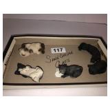 5 sand carved cat figurines