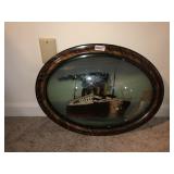 Reverse glass painting of the Titanic 18in tall