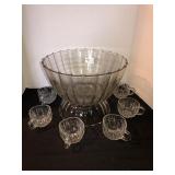 Punch bowl with 8 cups