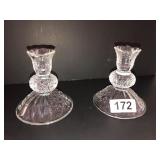 Fenton? Duncan Miller? 2 daisy&button candlesticks