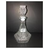 Crystal decanter with stopper 11.5in tall