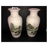 2 handpainted 10.5in chinese vases *signed