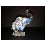 Fenton french opalescent handpainted elephant