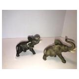 2 elephant porcelain figurines 5 in and 6in