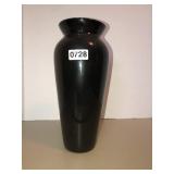 12in black glass vase