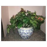 Porcelain 7in plater and round planter