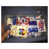 Small tote with beads and misc