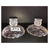 Fenton crystal candle sticks