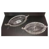 Fostoria American gondola serving boat bowls