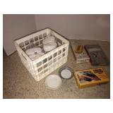 Small basket with silver wipes and handi sweepers