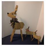 3 wooden reindeer