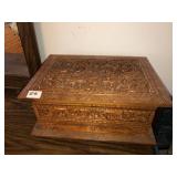 Ornate hand carved jewelry box