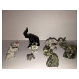 Assorted group of elephant figurines