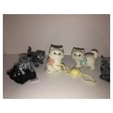 Assorted group of cat figurines