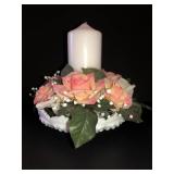 Fenton white hobail candle holder/ash tray