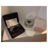 Hamilton beach hand mixer, popcorn bowl.misc