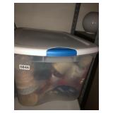 66 qt Sterilite tote full of ribbon