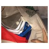 Reusable bags and small bail of hay for decor