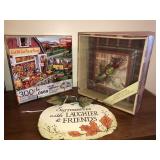 Puzzle, pumpkin sign, fall set