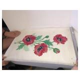 Handpainted poppies unframed 30x19