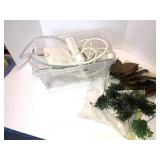 Extension cords, tote with no lid, faux leaves