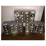 3 small organizers w/singular earrings and pieces