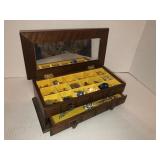 Assorted jewelry in jewelry box